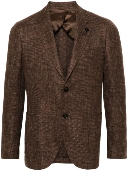 Lardini однобортный пиджак с заостренными лацканами, коричневый