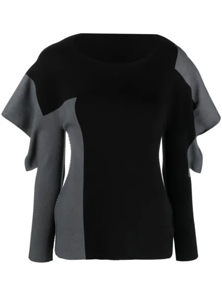 Issey Miyake Rectilinear AR colour-block top, черный