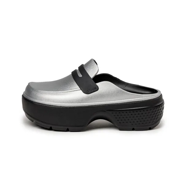 Сандалии Stomp Metallic Loafer Crocs, серебряный