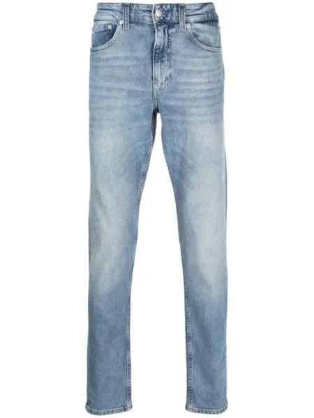 Calvin Klein Jeans узкие джинсы с нашивкой-логотипом, синий