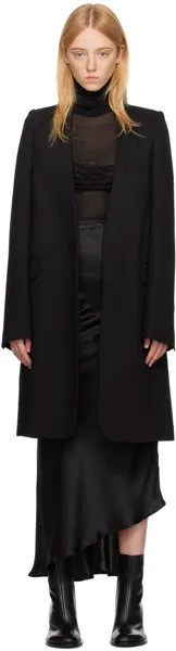 Черное пальто без воротника Celine Ann Demeulemeester
