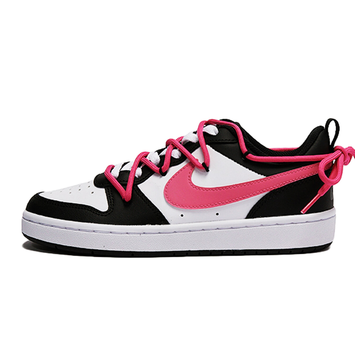 Кроссовки Nike Court Borough Skateboarding Shoes Women's Low-top Black/pink/white, розовый