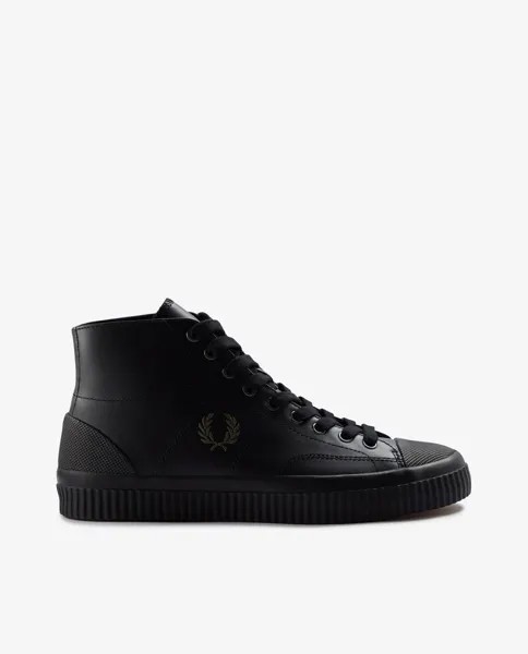 Черные кожаные кроссовки унисекс со шнуровкой Fred Perry, черный