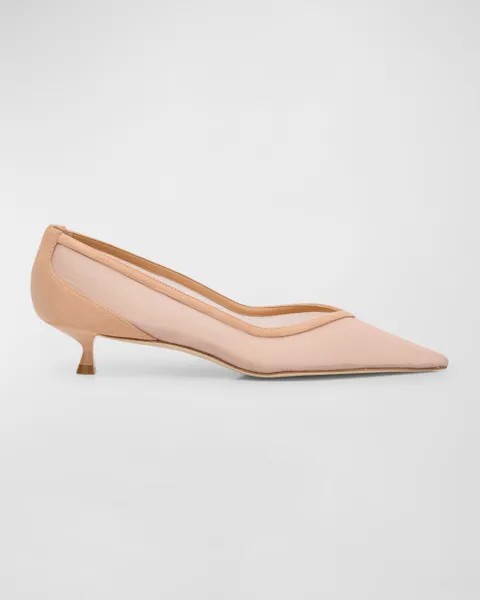 Туфли-лодочки Eva на каблуке-рюмке с сеткой Stuart Weitzman, цвет Ginger