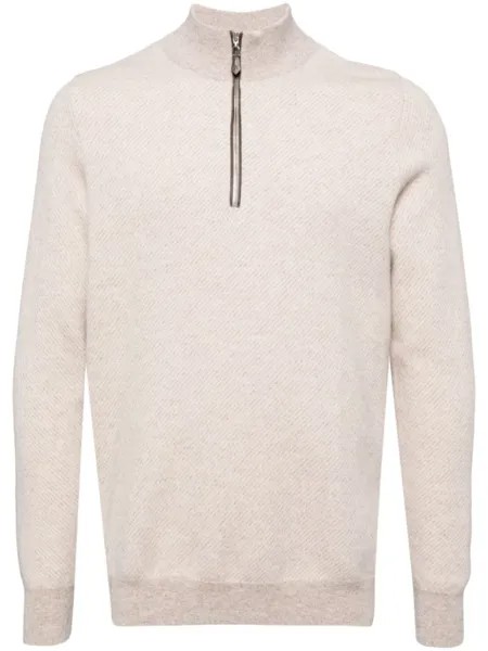 N.Peal толстовка Temple Jacquard Half Zip, нейтральный цвет