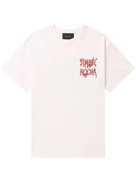 Simone Rocha футболка с логотипом, розовый
