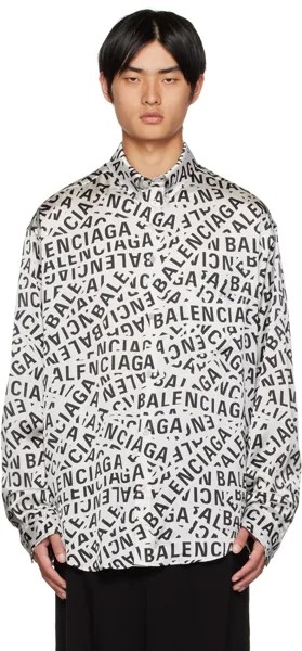 Серая свободная рубашка Balenciaga