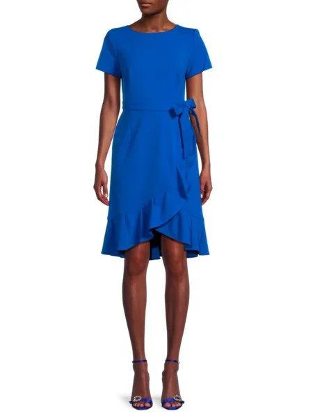 Платье с поясом и воланами Calvin Klein, цвет Capri