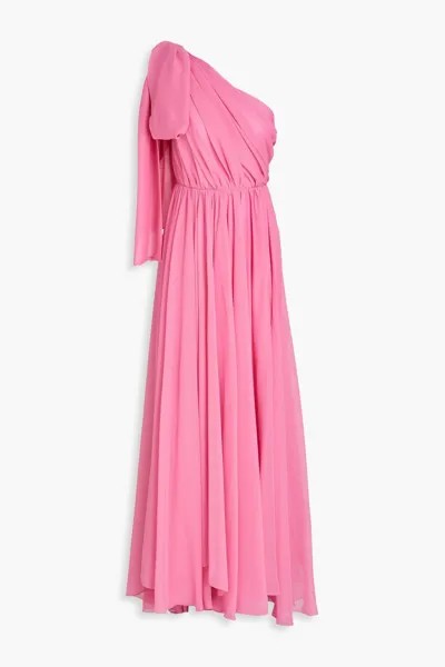 Платье из крепона со сборками на одно плечо MARIA LUCIA HOHAN, розовый