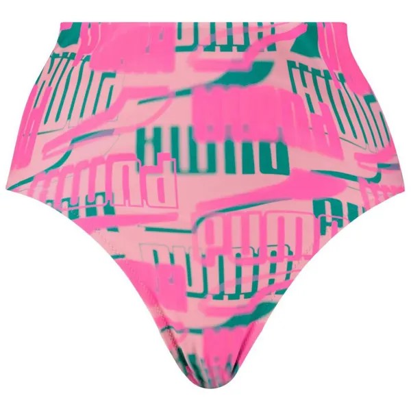 Низ бикини Puma Swim Printed High Waist, розовый