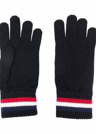 Moncler перчатки с контрастными полосками