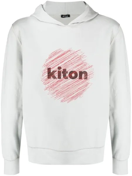 Kiton худи с логотипом, серый