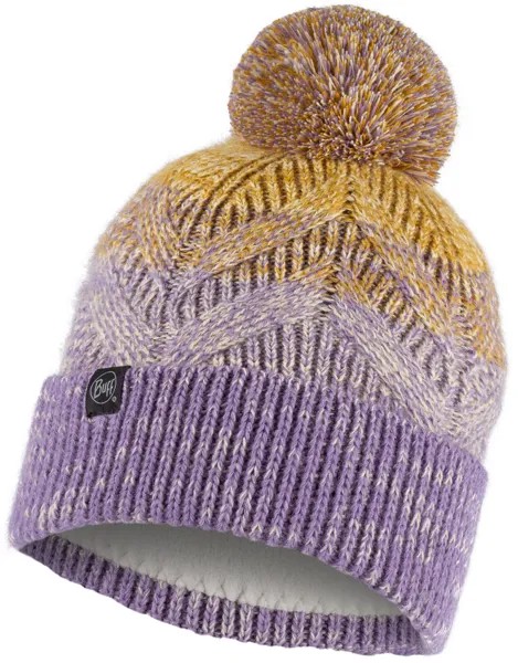 Шапка бини унисекс Buff Knitted & Fleece Band Hat Masha бежевый, фиолетовый , One Size