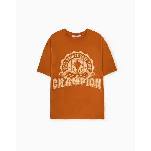 Футболка Gloria Jeans, хлопок, размер L-XL (48-54), коричневый