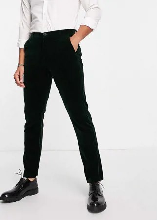 Бархатные брюки узкого кроя French Connection-Зеленый цвет
