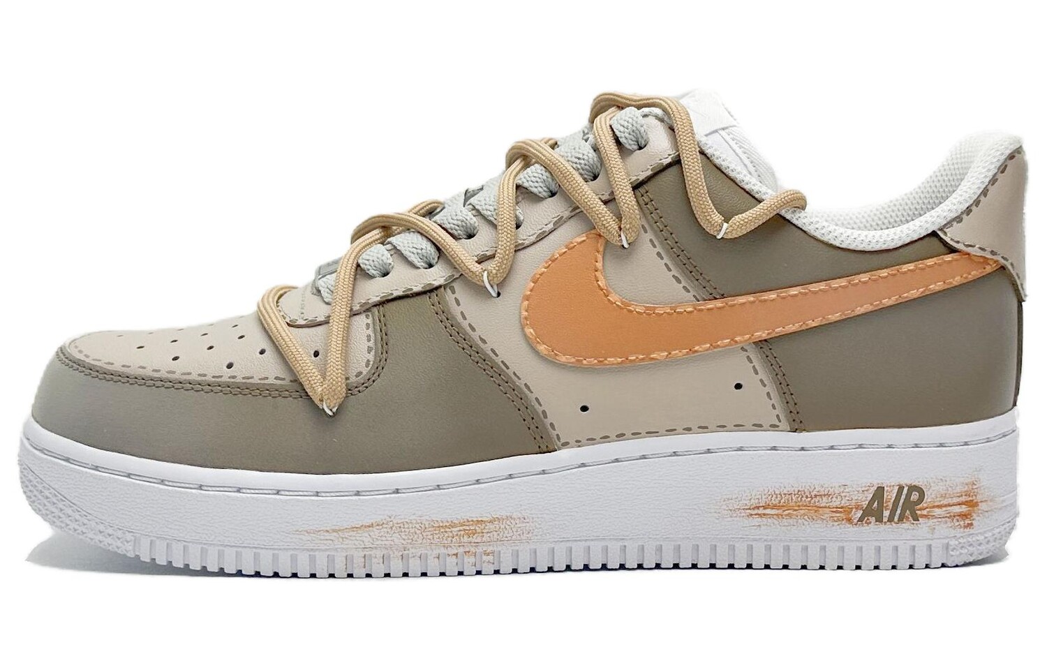 Кроссовки Nike Air Force 1 Skateboarding Shoes Women's Low-top Khaki/apricot, хаки