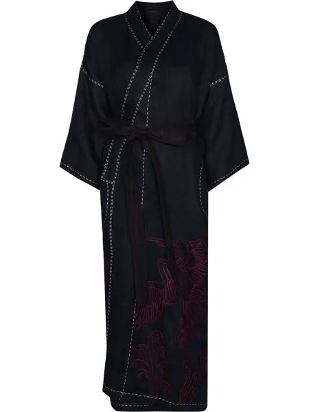Vita Kin Dancing Heron linen wrap dress