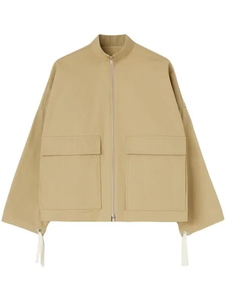 Jil Sander куртка с логотипом, коричневый