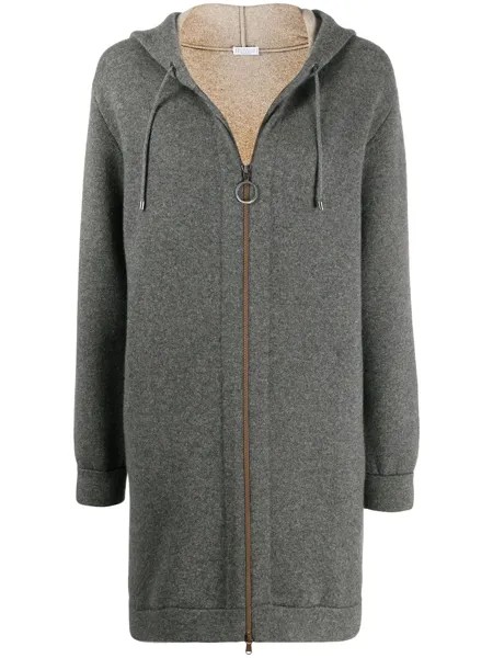 Brunello Cucinelli длинное худи на молнии