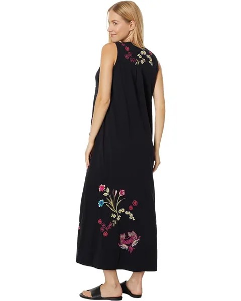 Платье Johnny Was Jessi Knit V-Neck Maxi Dress, черный