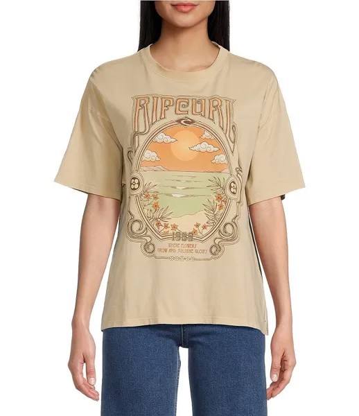 Футболка с графическим рисунком Rip Curl Glow Heritage, бежевый