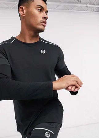 Черный лонгслив Nike Running Rise 365