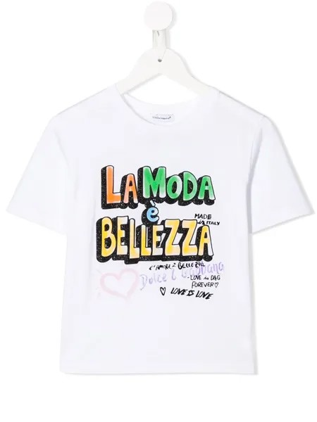 Dolce & Gabbana Kids футболка с принтом La Moda è Bellezza
