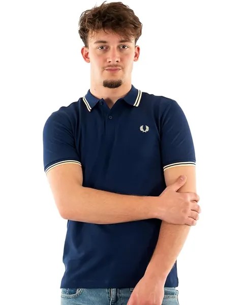 Рубашка Fred Perry Twin Tipped Fred Perry Shirt, цвет French Navy/Ice Cream