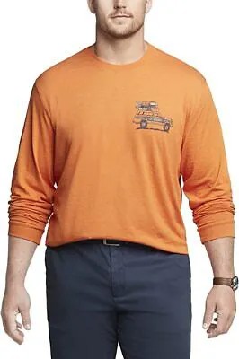 IZOD Мужская футболка с длинными рукавами и рисунком Big - Tall Big Saltwater, тыква Harvest