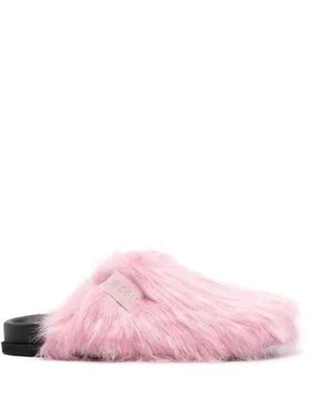 MSGM мюли с нашивкой-логотипом, розовый