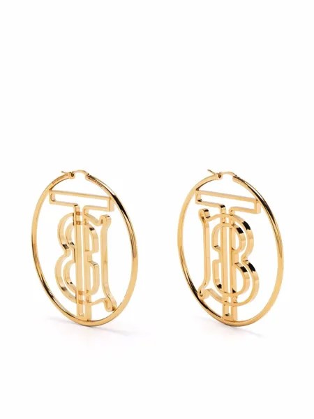 Burberry TB logo hoop earrings