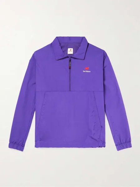 Спортивная куртка с молнией до половины и логотипом NEW BALANCE, фиолетовый