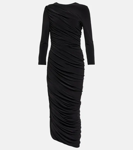 Платье макси Diana из джерси со сборками NORMA KAMALI, черный