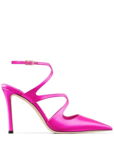 Jimmy Choo атласные туфли Azia 95, розовый