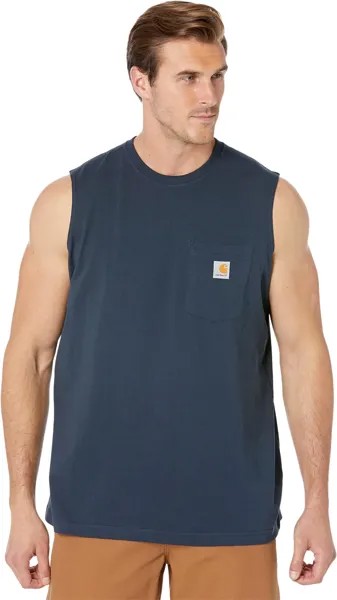Топ Workwear Pocket Sleeveless T-Shirt Carhartt, темно-синий
