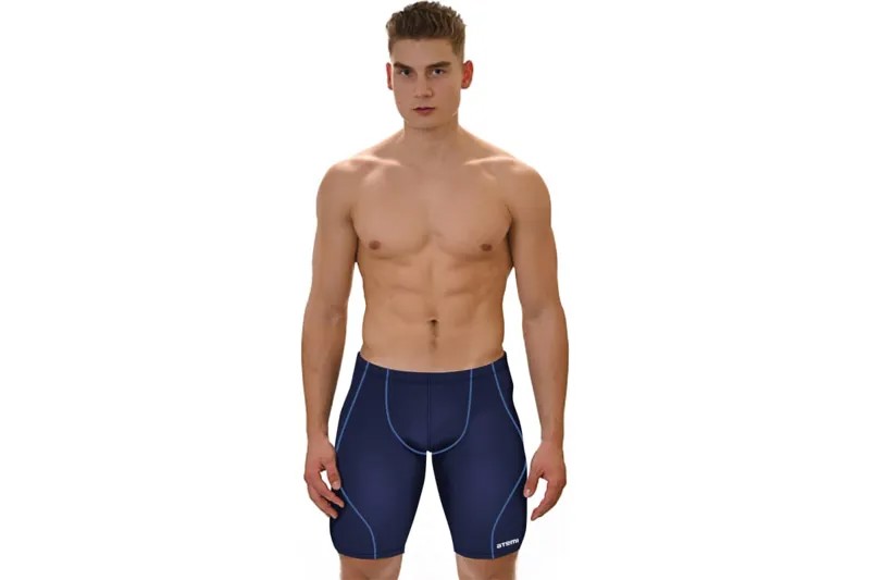 Плавки-шорты Atemi мужские, спортивные, антихлор, синие, размер 56