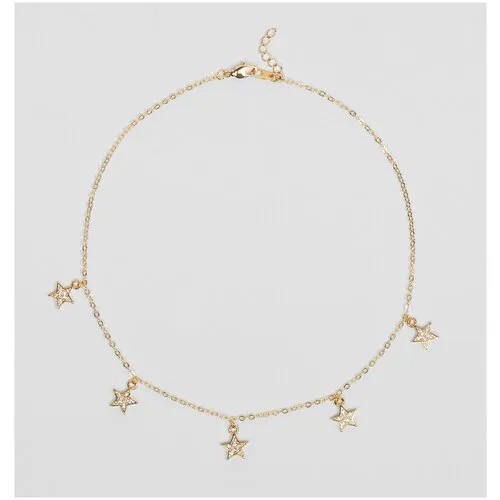 Колье VERUSCHKA JEWELRY, фианит, длина 36 см, золотой