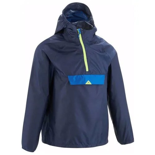 Куртка водонепроницаемая для походов для детей 7–15 лет темно-синяя MH100 7-9 лет (123-140 см) QUECHUA Х Decathlon
