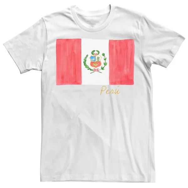 Мужская акварельная футболка с флагом Перу HHM Licensed Character