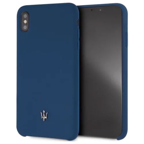 Силиконовый чехол-накладка для iPhone XS Max Maserati Silicone case Hard, синий (MAGSIHCI65NA)