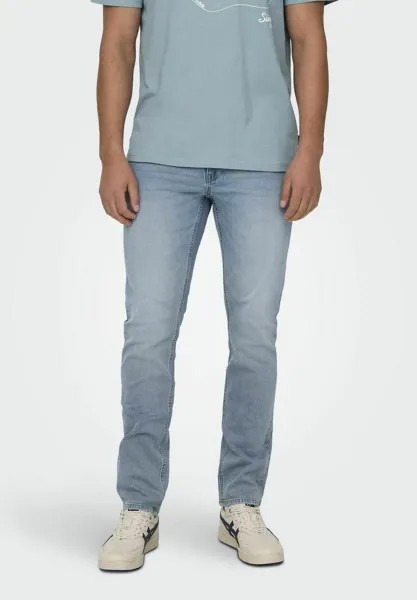Джинсы зауженного кроя Only & Sons, цвет light blue denim