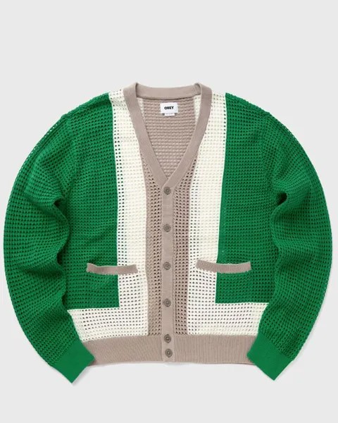 Кардиган Obey Anderson 60’S Cardigan, цвет green multi