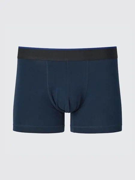 Хлопчатобумажные боксерские трусы низкая посадка Uniqlo, синий