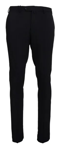 DOMENICO TAGLENTE Брюки Черные зауженные классические брюки из полиэстера IT50/W36/L 220долл. США