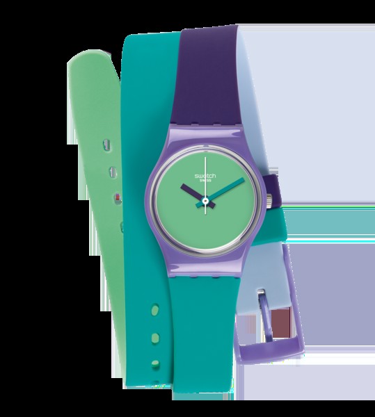 Наручные часы унисекс Swatch FUN IN BLUE LV117 зеленые/фиолетовые