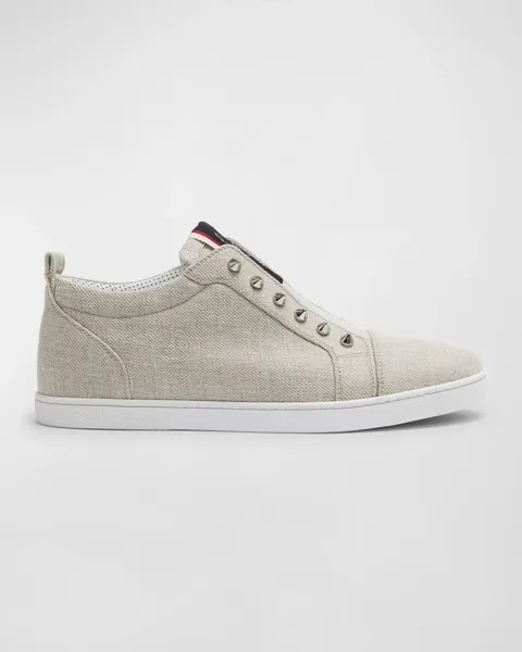 Мужской Ф.А.В. Льняные слипоны Fique A Vontade Christian Louboutin, цвет Albatre