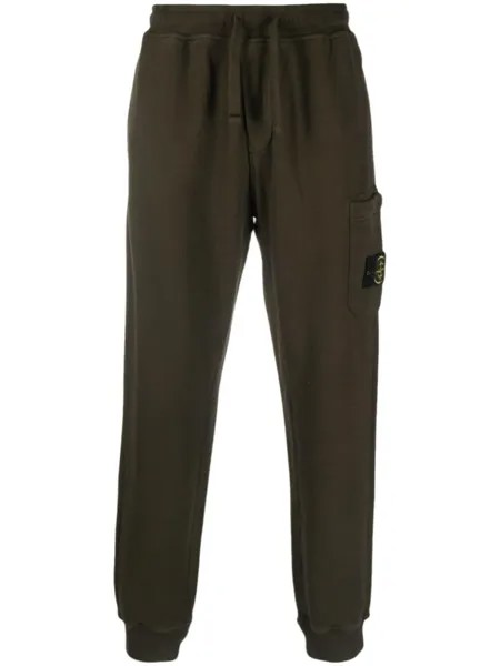 Stone Island спортивные брюки с нашивкой Compass, зеленый