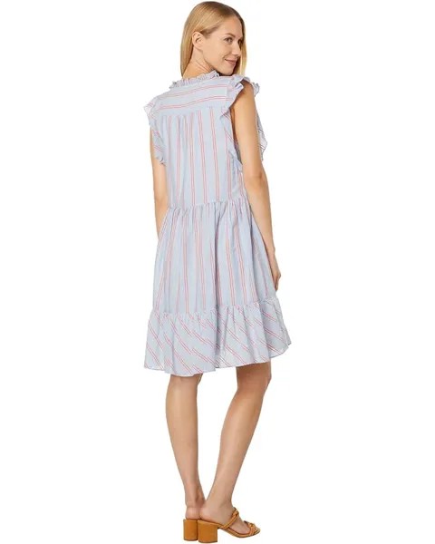 Платье Lilla P Button-Down Peplum Dress, цвет Tide Stripe