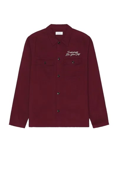 Рубашка Saturdays Nyc Ryan Solid Flannel Workshirt, цвет Chocolate Truffle