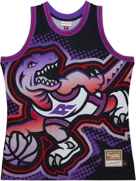 Мужская черная майка Mitchell & Ness Toronto Raptors с большим лицом